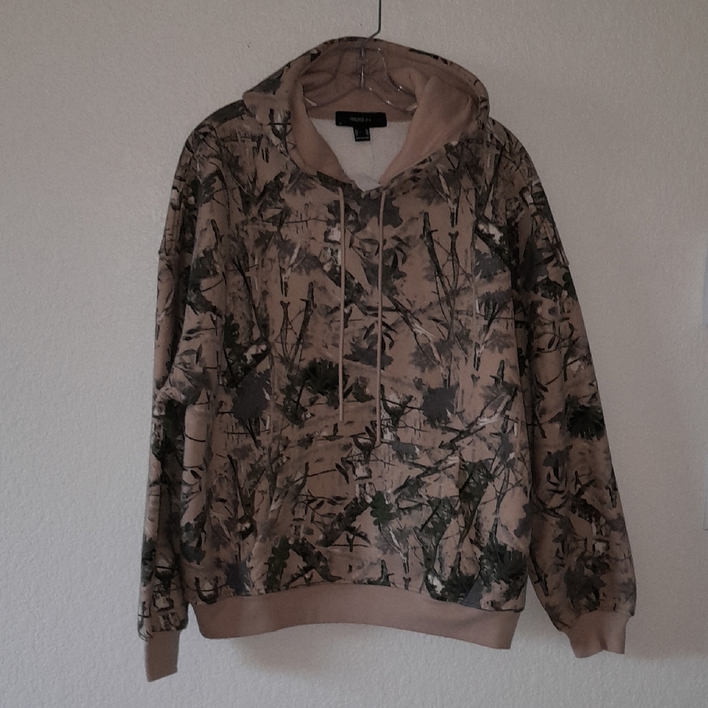 New Forever 21 Beige and White Hoodie Jacket